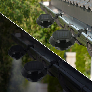 2/6x Solar Dachrinnenleuchte Set Dachrinnenbeleuchtung Lampe LED Leuchte Outdoorlicht