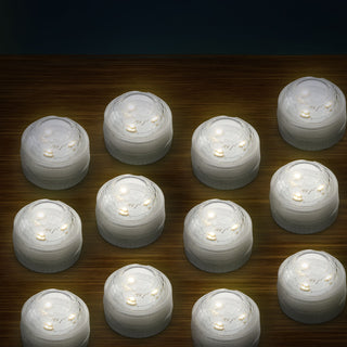 LED Teelicht 12er Set wasserdicht Kerze 3 LEDs warmweiß Teelichter Unterwasser