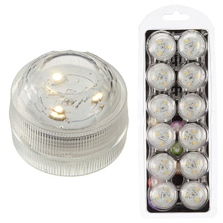 LED Teelicht 12er Set wasserdicht Kerze 3 LEDs warmweiß Teelichter Unterwasser
