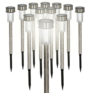 Solar Gartenstecker 12er Set LED Beleuchtung Gartenlampe Bodenstecker Gartendeko Lampe Outdoorleuchte