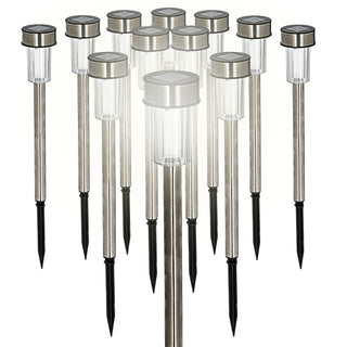 Solar Gartenstecker 12er Set LED Beleuchtung Gartenlampe Bodenstecker Gartendeko Lampe Outdoorleuchte