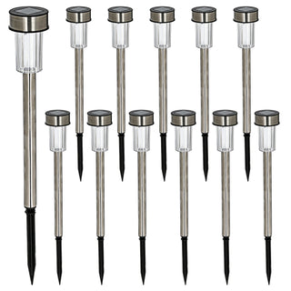 Solar Gartenstecker 12er Set LED Beleuchtung Gartenlampe Bodenstecker Gartendeko Lampe Outdoorleuchte