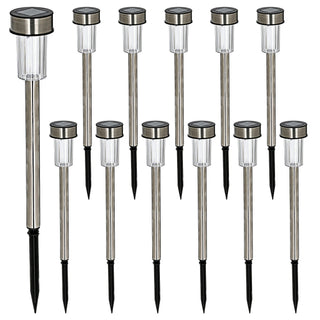 Solar Gartenstecker 12er Set LED Beleuchtung Gartenlampe Bodenstecker Gartendeko Lampe Outdoorleuchte