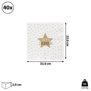 Servietten 40er Pack "Lieblingsrezept / Sternstunden / Lass uns Feiern" Papierserviette stoffähnlich Tuch Partyzubehör