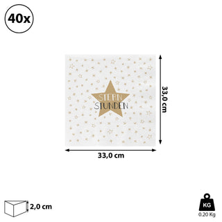 Servietten 40er Pack "Lieblingsrezept / Sternstunden / Lass uns Feiern" Papierserviette stoffähnlich Tuch Partyzubehör