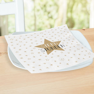 Servietten 40er Pack "Lieblingsrezept / Sternstunden / Lass uns Feiern" Papierserviette stoffähnlich Tuch Partyzubehör