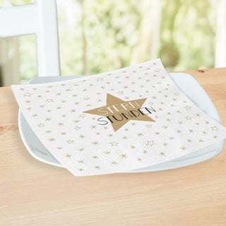 Servietten 40er Pack "Lieblingsrezept / Sternstunden / Lass uns Feiern" Papierserviette stoffähnlich Tuch Partyzubehör