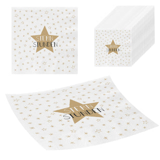 Servietten 40er Pack "Lieblingsrezept / Sternstunden / Lass uns Feiern" Papierserviette stoffähnlich Tuch Partyzubehör