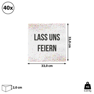 Servietten 40er Pack "Lieblingsrezept / Sternstunden / Lass uns Feiern" Papierserviette stoffähnlich Tuch Partyzubehör