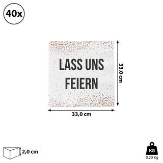 Servietten 40er Pack "Lieblingsrezept / Sternstunden / Lass uns Feiern" Papierserviette stoffähnlich Tuch Partyzubehör