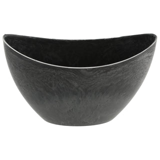 Deko Schale oval grau/schwarz|Schiefernoptik Größenwahl Kunststoff Pflanzschale Snackschale Obstschale