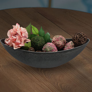 Deko Schale oval grau/schwarz|Schiefernoptik Größenwahl Kunststoff Pflanzschale Snackschale Obstschale