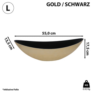 Deko Schale oval gold|silber/schwarz Größenwahl Kunststoff Pflanzschale Snackschale Obstschale