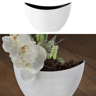 Deko Schale oval weiß/schwarz / Antikoptik Größenwahl Kunststoff Pflanzschale Snackschale Obstschale