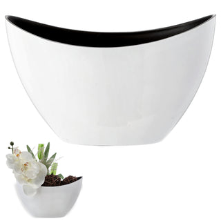 Deko Schale oval weiß/schwarz / Antikoptik Größenwahl Kunststoff Pflanzschale Snackschale Obstschale