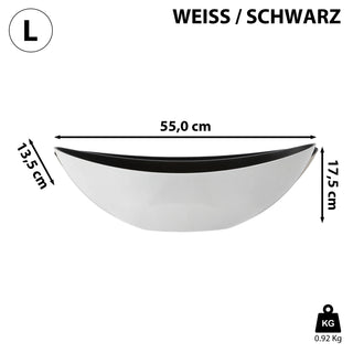 Deko Schale oval weiß/schwarz / Antikoptik Größenwahl Kunststoff Pflanzschale Snackschale Obstschale