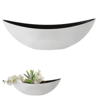 Deko Schale oval weiß/schwarz / Antikoptik Größenwahl Kunststoff Pflanzschale Snackschale Obstschale
