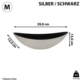 Deko Schale oval gold|silber/schwarz Größenwahl Kunststoff Pflanzschale Snackschale Obstschale