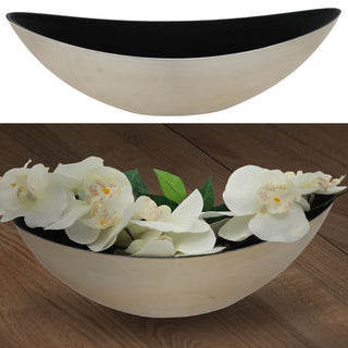 Deko Schale oval champagner/schwarz Größenwahl Kunststoff Pflanzschale Snackschale Obstschale