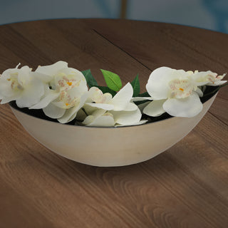 Deko Schale oval champagner/schwarz Größenwahl Kunststoff Pflanzschale Snackschale Obstschale