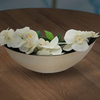 Deko Schale oval champagner/schwarz Größenwahl Kunststoff Pflanzschale Snackschale Obstschale