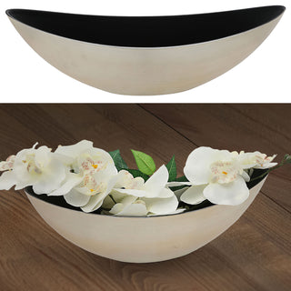 Deko Schale oval champagner/schwarz Größenwahl Kunststoff Pflanzschale Snackschale Obstschale