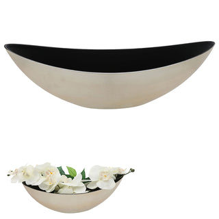 Deko Schale oval champagner/schwarz Größenwahl Kunststoff Pflanzschale Snackschale Obstschale