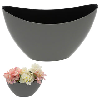 Deko Schale oval grau/schwarz|Schiefernoptik Größenwahl Kunststoff Pflanzschale Snackschale Obstschale