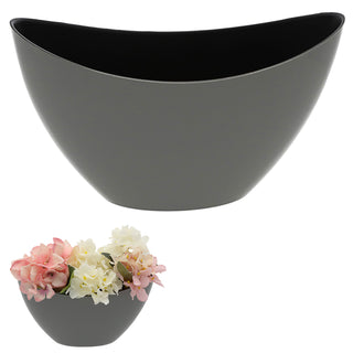 Deko Schale oval grau/schwarz|Schiefernoptik Größenwahl Kunststoff Pflanzschale Snackschale Obstschale