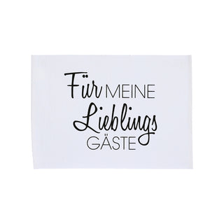 Tischset 6er Set "Für meine Lieblingsgäste" 48x33cm weiß/schwarz Baumwolle Platzset Tischauflage Tellerunterlage Set