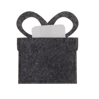Geldgeschenke 4er Set Filz dunkelgrau Gutscheinkarten Verpackung Gastgeschenk Geschenk Schleife