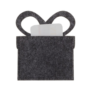 Geldgeschenke 4er Set Filz dunkelgrau Gutscheinkarten Verpackung Gastgeschenk Geschenk Schleife