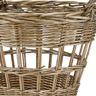Rattankorb mit Tragegriff Griffen 39x30x39cm natur Korb Aufbewahrung Henkelkorb Rattan