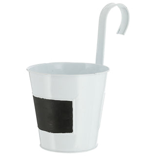 Übertopf 6er Set | weiß Ø15cm H5cm | Kräutertopf zum Aufhängen und Beschriften | Blumentopf Blechtopf Topf Hängetopf…
