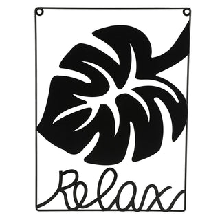 Metallbild "Relax" Skulptur 3D Wandbild Rahmen Eisen 30x40cm schwarz Ahornblatt