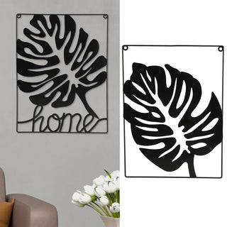 Metallbild "Ahornblatt" Skulptur 3D Wandbild Rahmen Eisen 30x40cm schwarz Ahornblatt