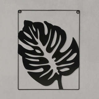 Metallbild "Ahornblatt" Skulptur 3D Wandbild Rahmen Eisen 30x40cm schwarz Ahornblatt