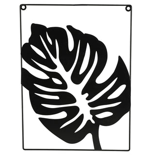 Metallbild "Ahornblatt" Skulptur 3D Wandbild Rahmen Eisen 30x40cm schwarz Ahornblatt