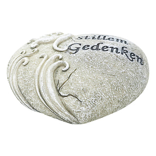 Grabdeko Herz mit Aufdruck 11x3,5x9,5cm Polyresin Grabherz Grabschmuck Grab Herz Spruch