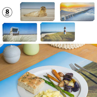 Platzmatte 8er Set "Maritim" 4 Motive á 2 Stück Platzset Tischauflage Tellerunterlage