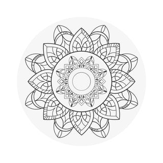 Platzmatten "Mandala" 8er Set Ø38cm rund schwarz weiß Tischset Platzset Tischauflage Tellerunterlage