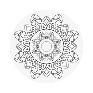Platzmatten "Mandala" 8er Set Ø38cm rund schwarz weiß Tischset Platzset Tischauflage Tellerunterlage