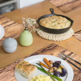 Platzmatten 10er Set 44x28,5cm Holzoptik Tischset Platzset Tischauflage Tellerunterlage Eichenoptik