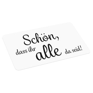 Platzmatten "2 Sprüche" 10er Set 44x28,5cm weiß/schwarz Kunststoff Platzset Tischauflage Tellerunterlage Set