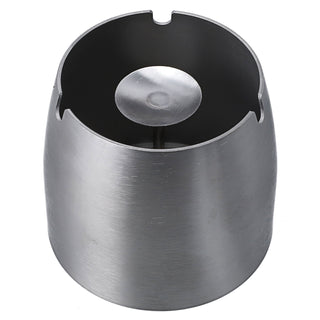 Sturmaschenbecher mit Deckel Edelstahl 9x9x9cm silber Antikratz-Schutz geruchsdicht Windaschenbecher