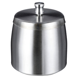 Sturmaschenbecher mit Deckel Edelstahl 9x9x9cm silber Antikratz-Schutz geruchsdicht Windaschenbecher