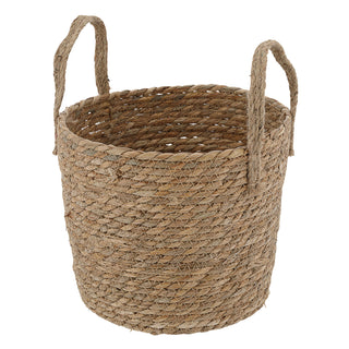 Aufbewahrungskorb 3er Set mit Henkel Jute Cattail 3 Größen Korb Dekokorb Henkelkorb Ordnungskorb