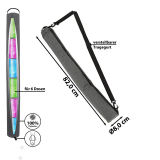 Kühltasche für Dosen grau 80cm Tragegurt verstellbar zum Umhängen Polyester Aluminium isoliert Getränkekühlbeutel