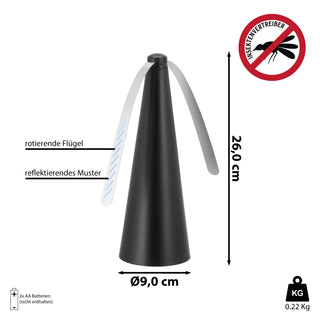 Fliegenwedler 9x26cm schwarz batteriebetrieben Fliegenabwehr Insektenschutz Fliegenvertreiber