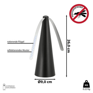 Fliegenwedler 9x26cm schwarz batteriebetrieben Fliegenabwehr Insektenschutz Fliegenvertreiber